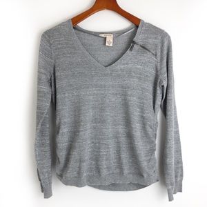 DKNY Jeans Gray Metallic Sweater